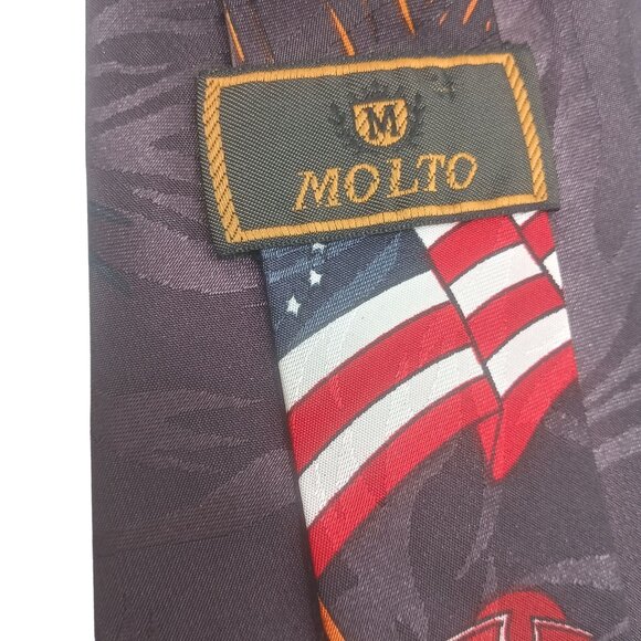 Men's Tie Molto Yogi Bear Patriotic American Flag Fireworks Design Cartoon Tie - Picture 5 of 12